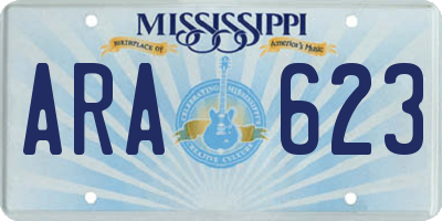 MS license plate ARA623
