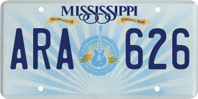 MS license plate ARA626