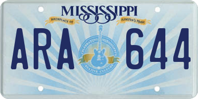 MS license plate ARA644