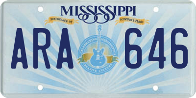 MS license plate ARA646