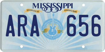 MS license plate ARA656