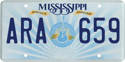 MS license plate ARA659