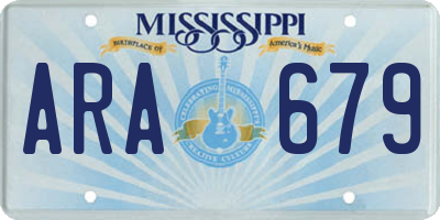 MS license plate ARA679
