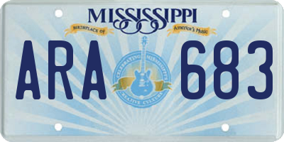 MS license plate ARA683