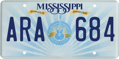MS license plate ARA684