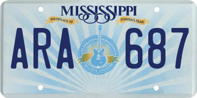 MS license plate ARA687