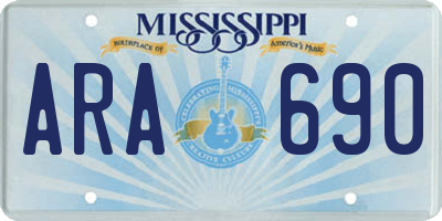 MS license plate ARA690