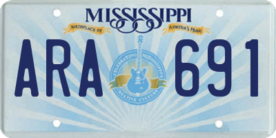 MS license plate ARA691