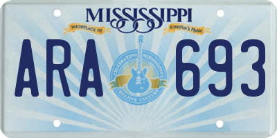 MS license plate ARA693