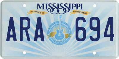 MS license plate ARA694