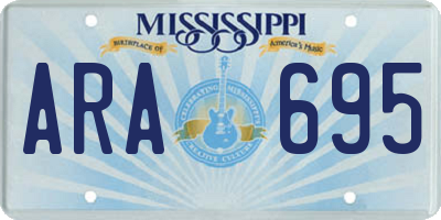 MS license plate ARA695