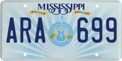 MS license plate ARA699