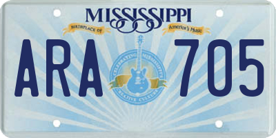 MS license plate ARA705