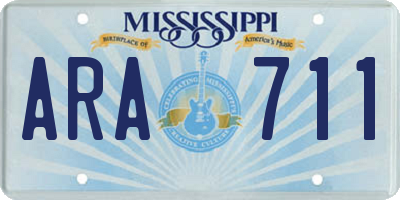 MS license plate ARA711