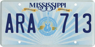MS license plate ARA713