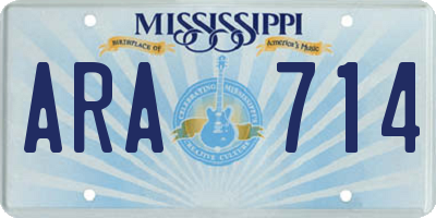 MS license plate ARA714