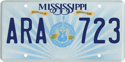 MS license plate ARA723