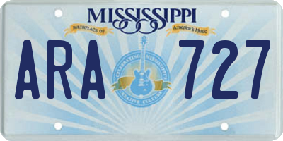 MS license plate ARA727
