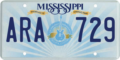 MS license plate ARA729