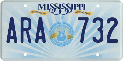 MS license plate ARA732