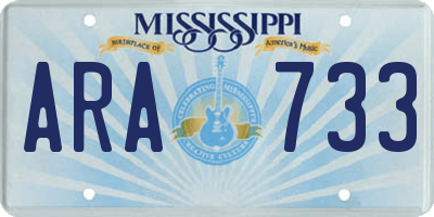 MS license plate ARA733