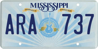 MS license plate ARA737