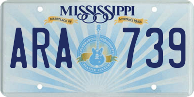 MS license plate ARA739