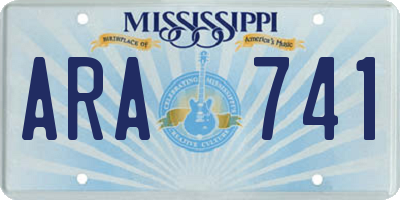 MS license plate ARA741