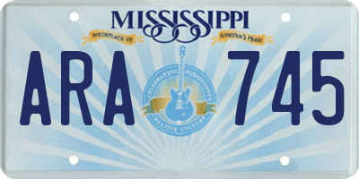 MS license plate ARA745