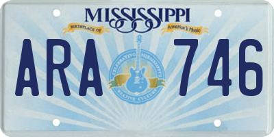 MS license plate ARA746