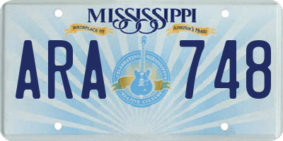MS license plate ARA748