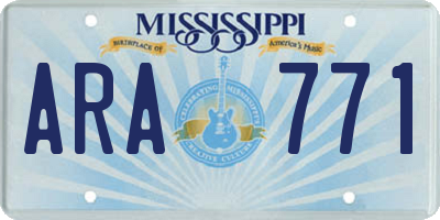 MS license plate ARA771