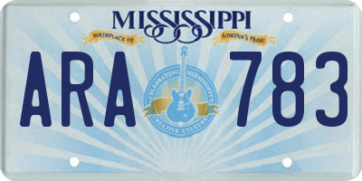 MS license plate ARA783