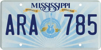MS license plate ARA785