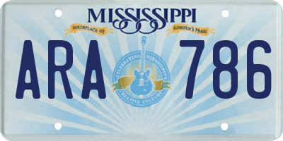 MS license plate ARA786