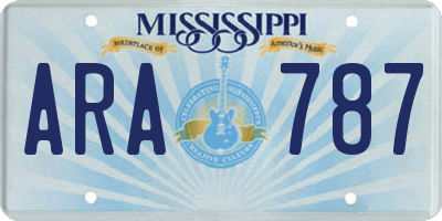 MS license plate ARA787