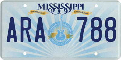MS license plate ARA788