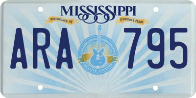 MS license plate ARA795