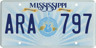 MS license plate ARA797