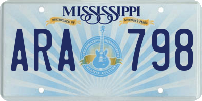 MS license plate ARA798