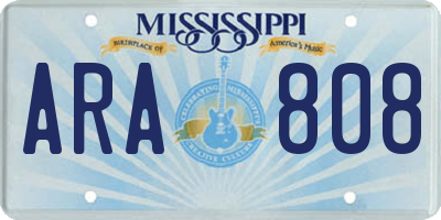 MS license plate ARA808