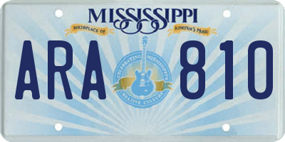 MS license plate ARA810