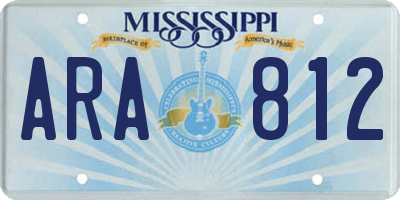MS license plate ARA812