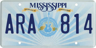 MS license plate ARA814
