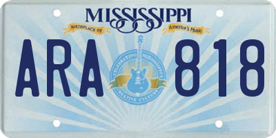 MS license plate ARA818