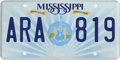 MS license plate ARA819