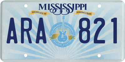 MS license plate ARA821