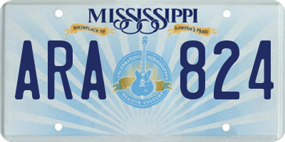 MS license plate ARA824