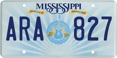 MS license plate ARA827