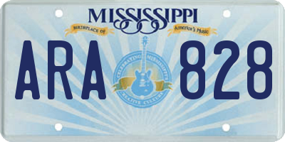 MS license plate ARA828